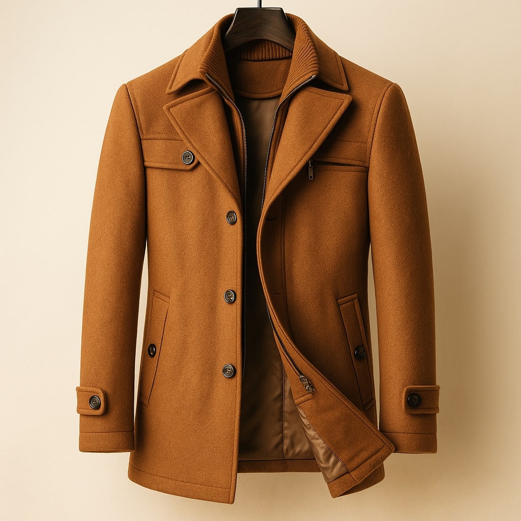 Men's Tailored Layered Wool Overcoat