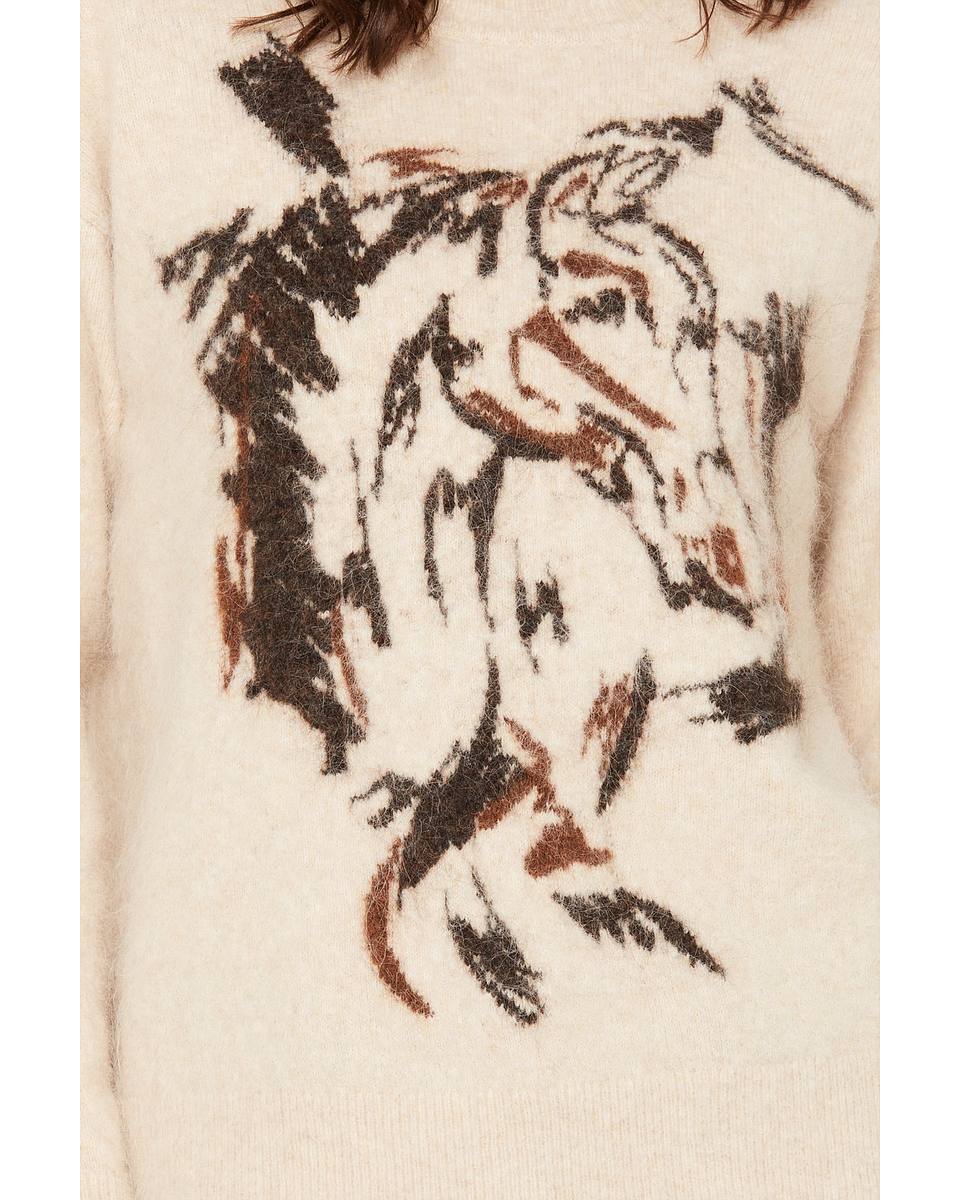Women's Fuzzy Horse Icon Sweater