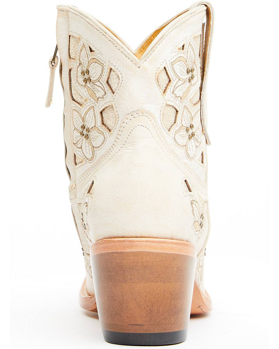Women's Floral Embroidered Western Booties - Round Toe