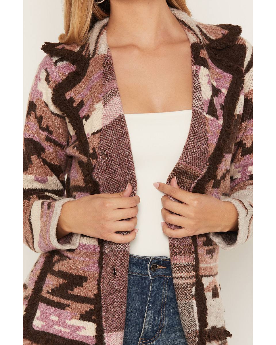 Women's Button-Down Southwestern Cardigan