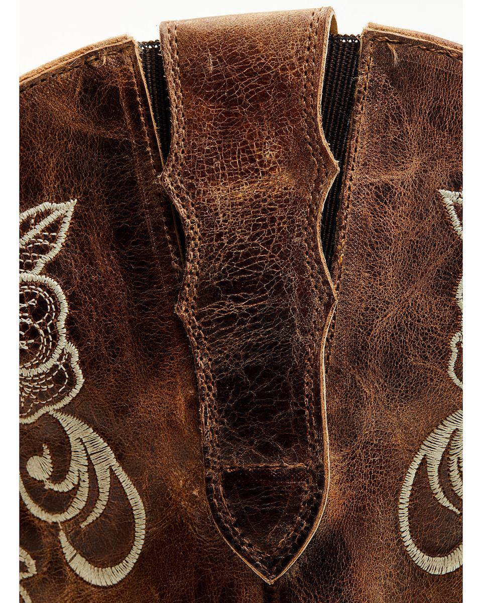 Women's Floral Embroidered Western Boots - Broad Square Toe