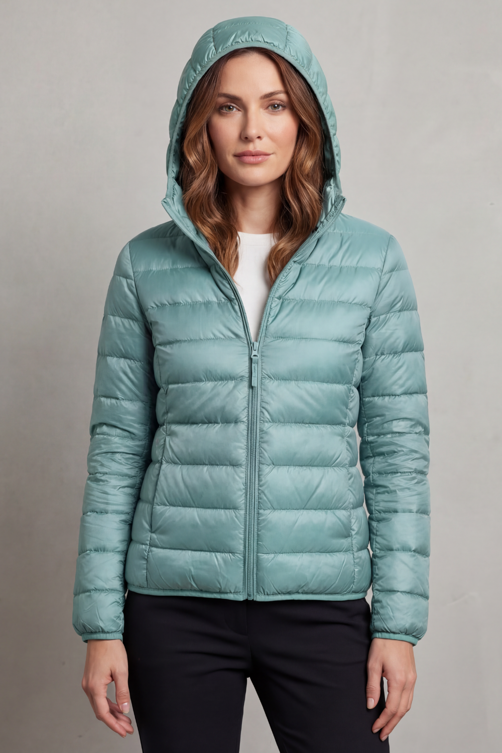 Lightweight Packable Hooded Puffer Jacket for Women