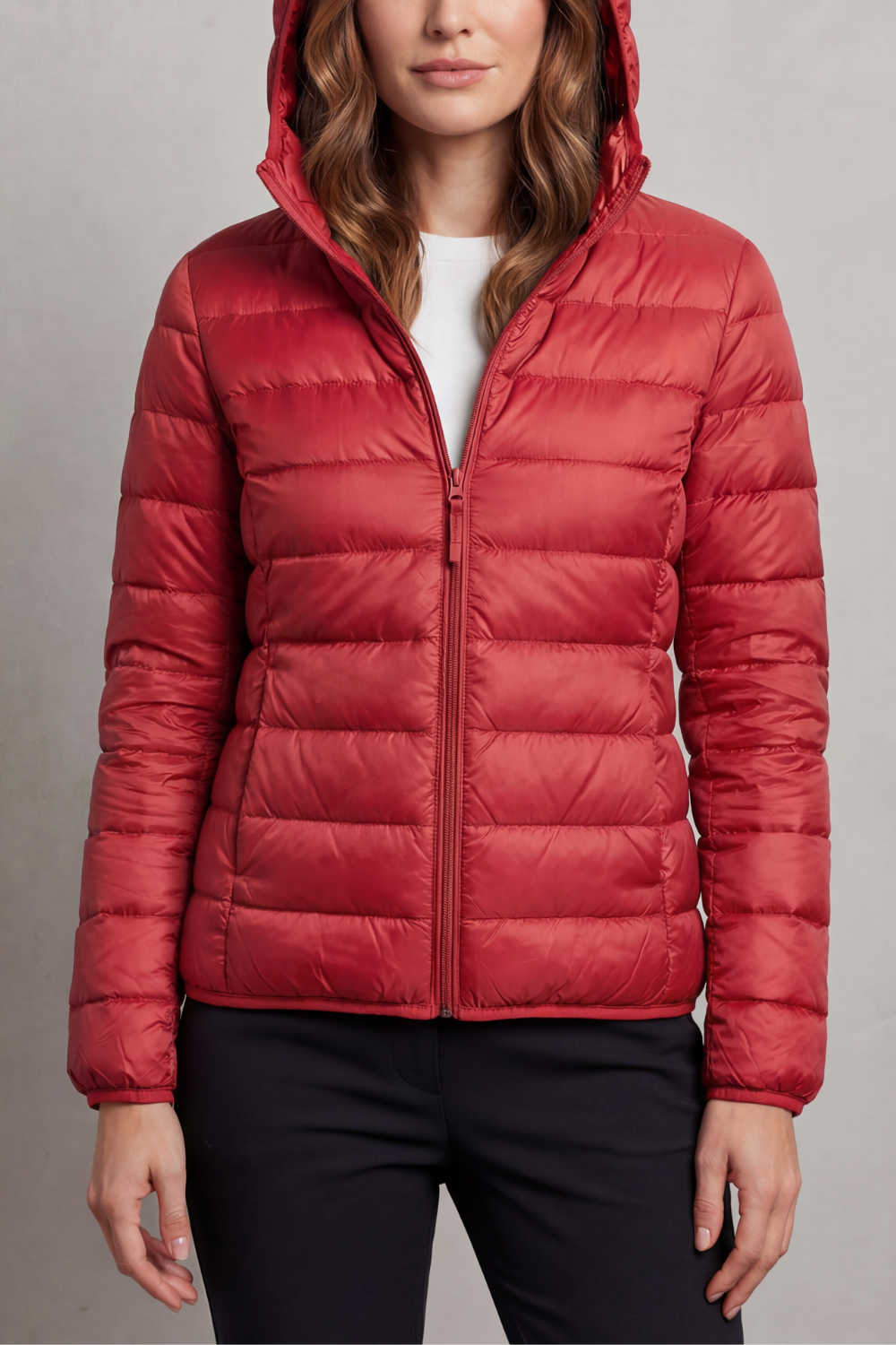 Lightweight Packable Hooded Puffer Jacket for Women