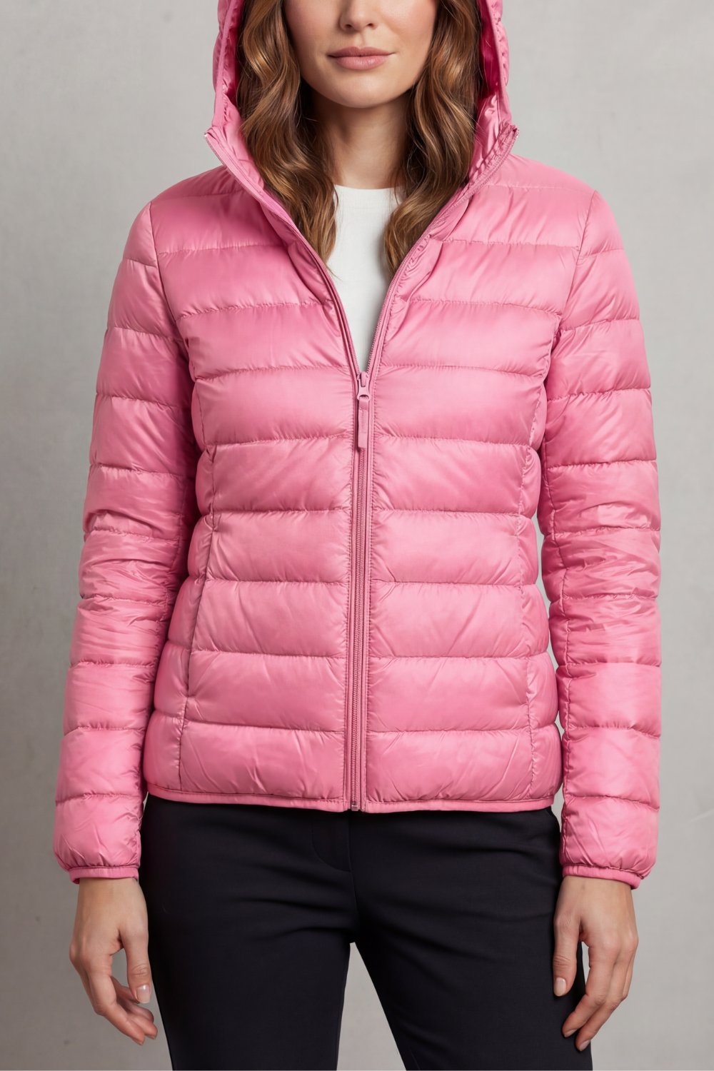 Lightweight Packable Hooded Puffer Jacket for Women