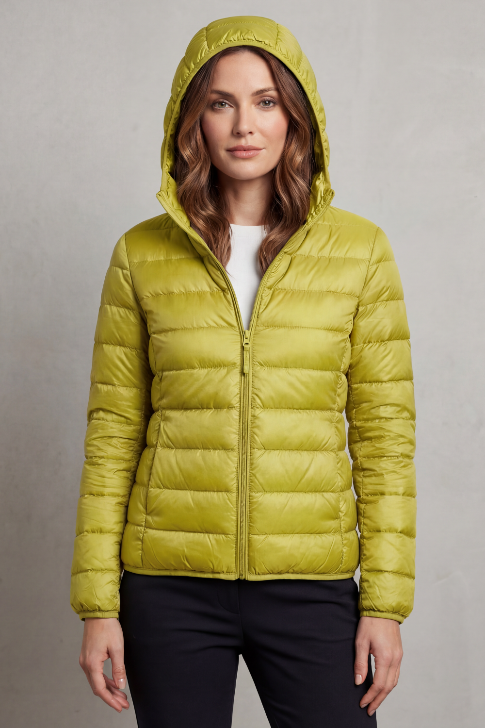 Lightweight Packable Hooded Puffer Jacket for Women