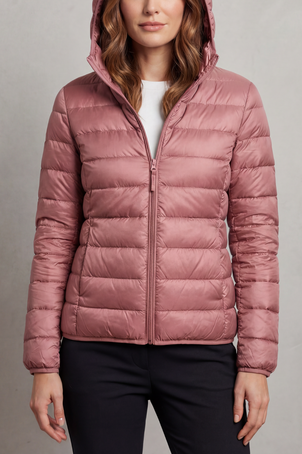 Lightweight Packable Hooded Puffer Jacket for Women