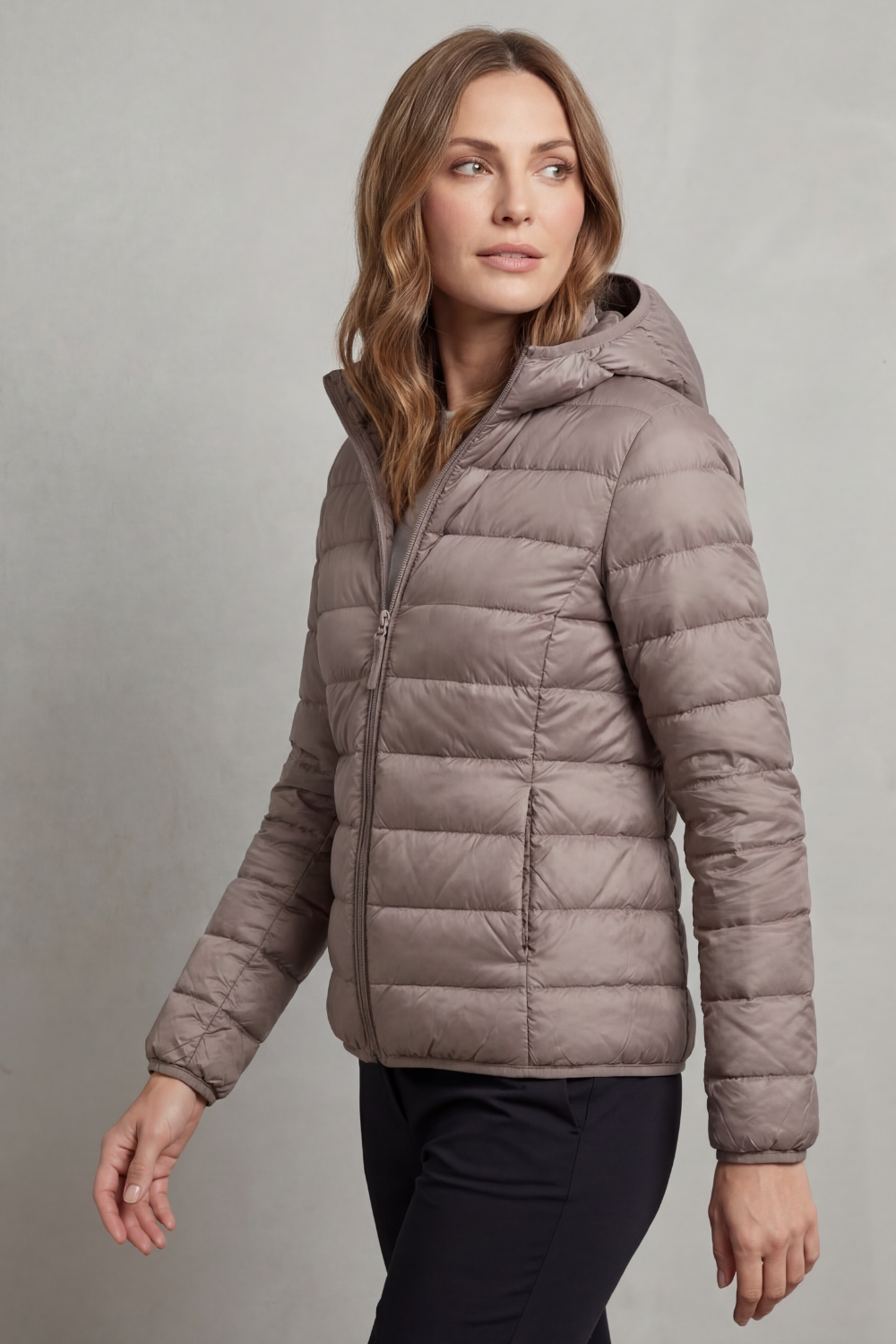 Lightweight Packable Hooded Puffer Jacket for Women