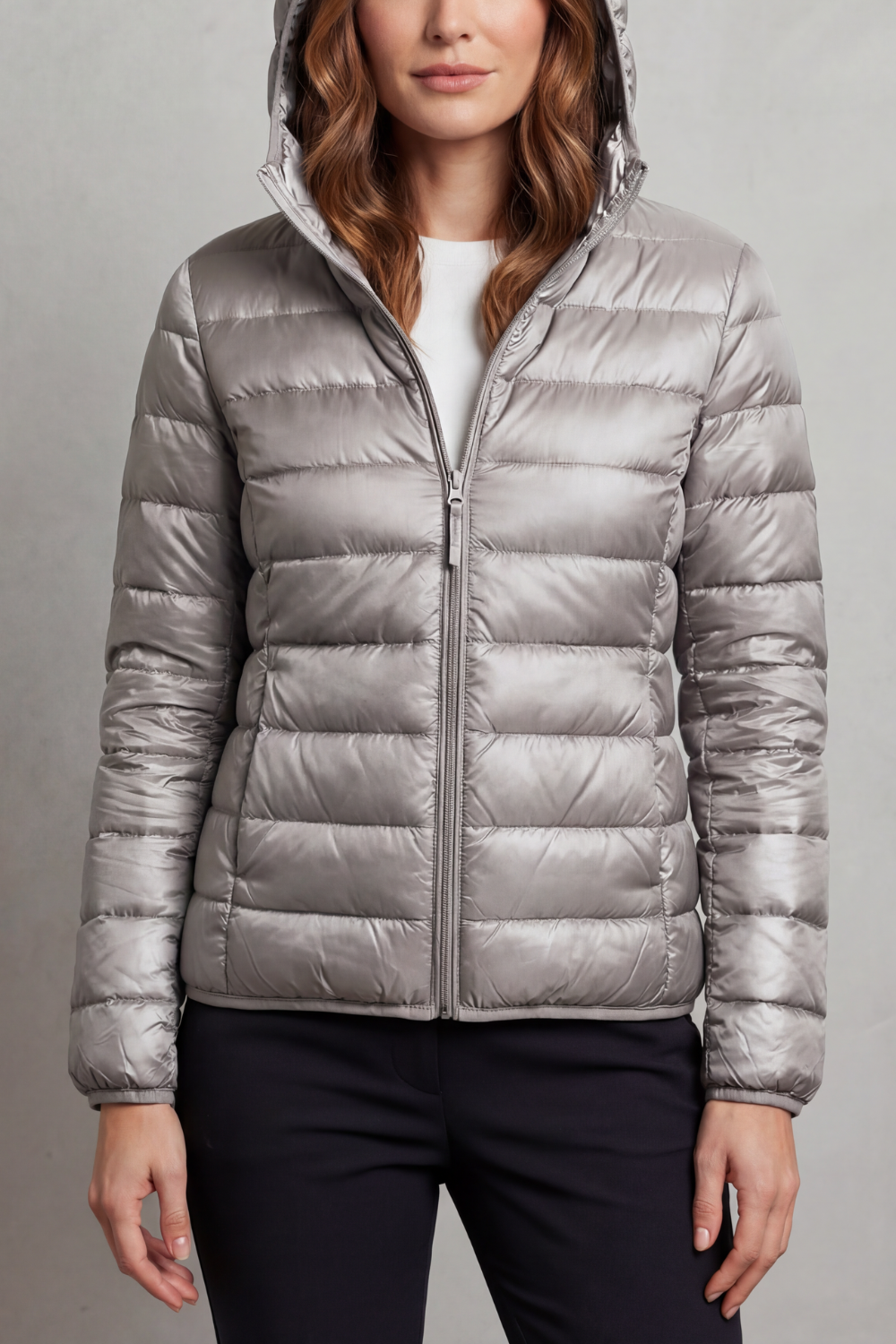 Lightweight Packable Hooded Puffer Jacket for Women