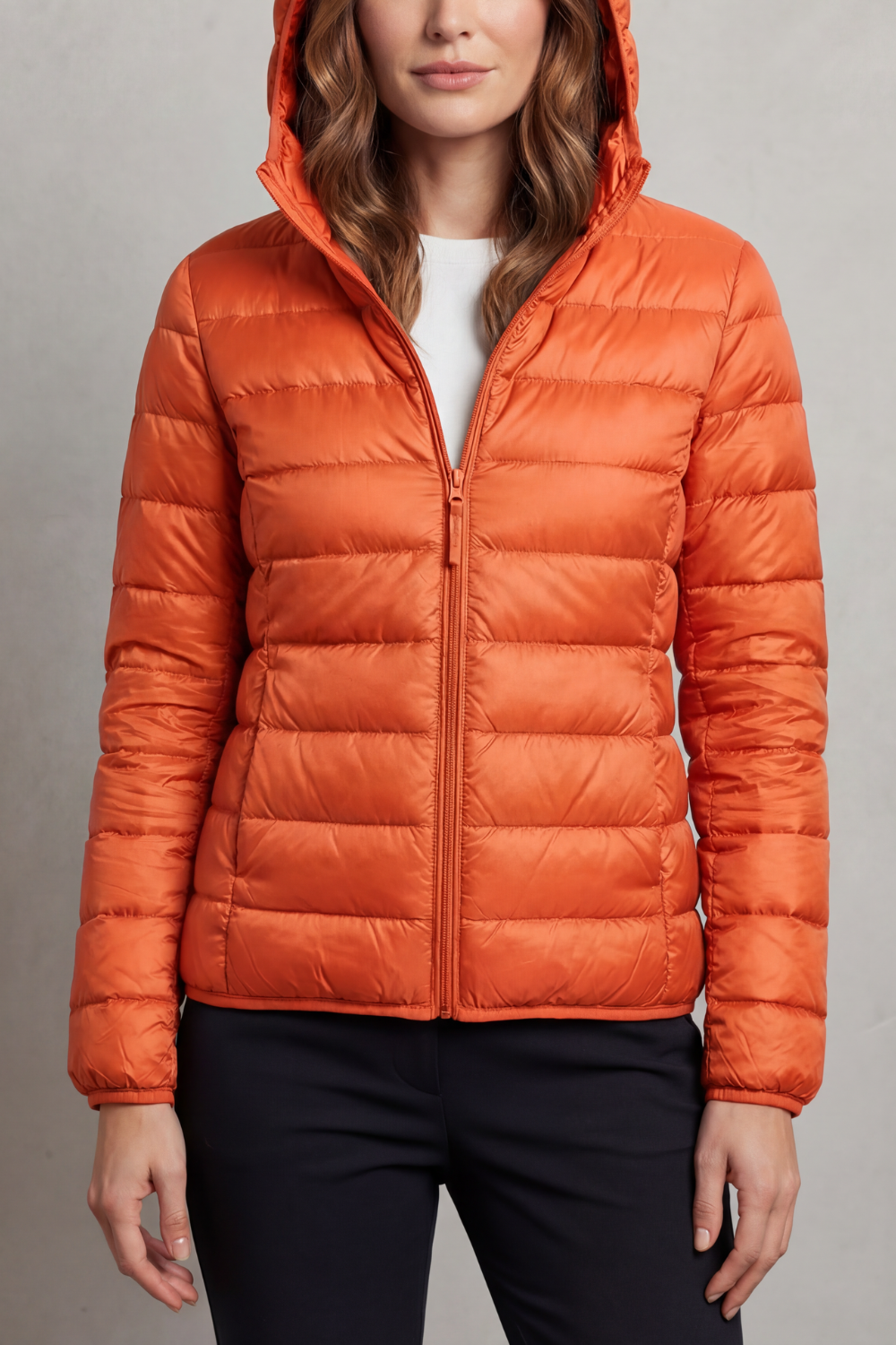 Lightweight Packable Hooded Puffer Jacket for Women