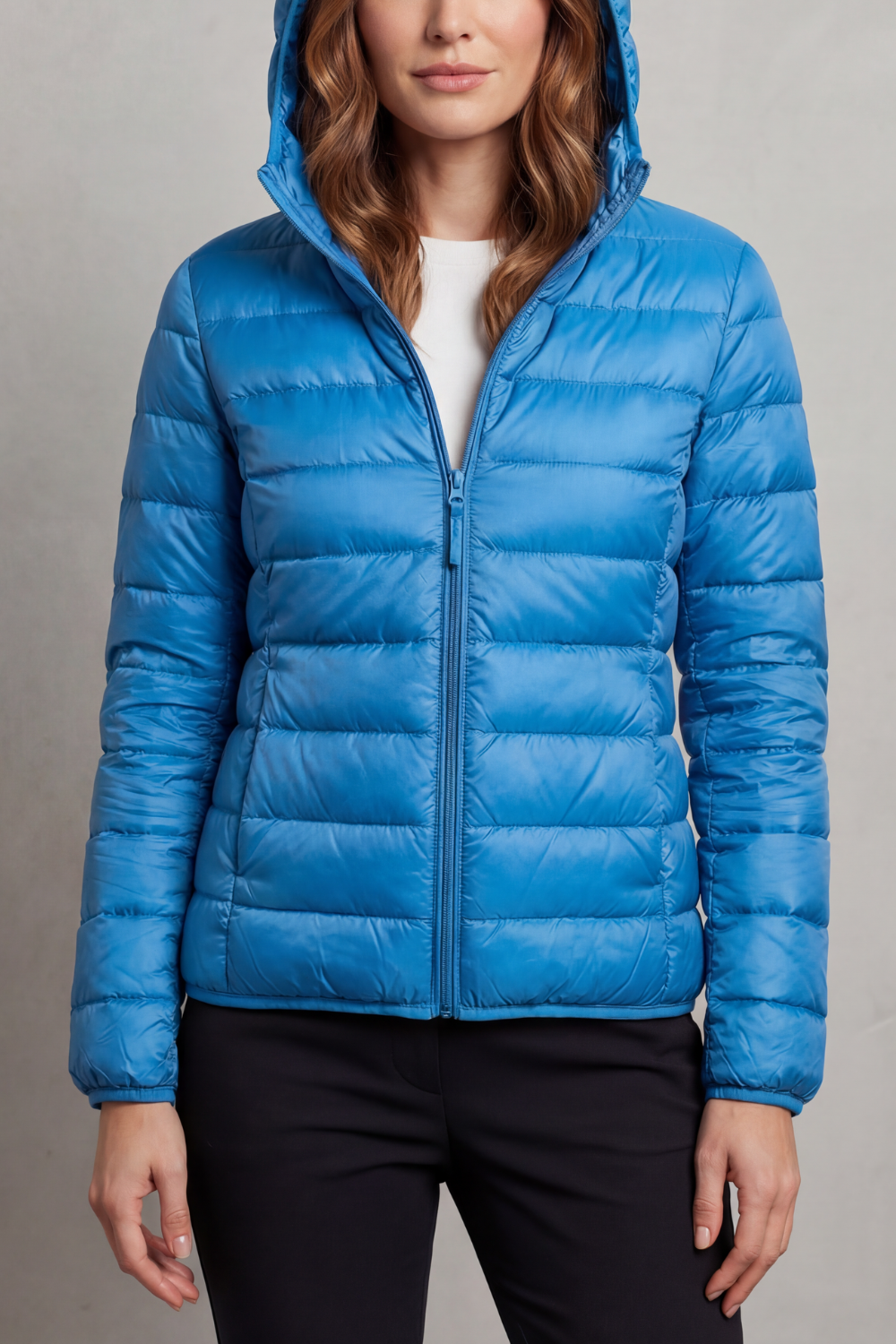 Lightweight Packable Hooded Puffer Jacket for Women