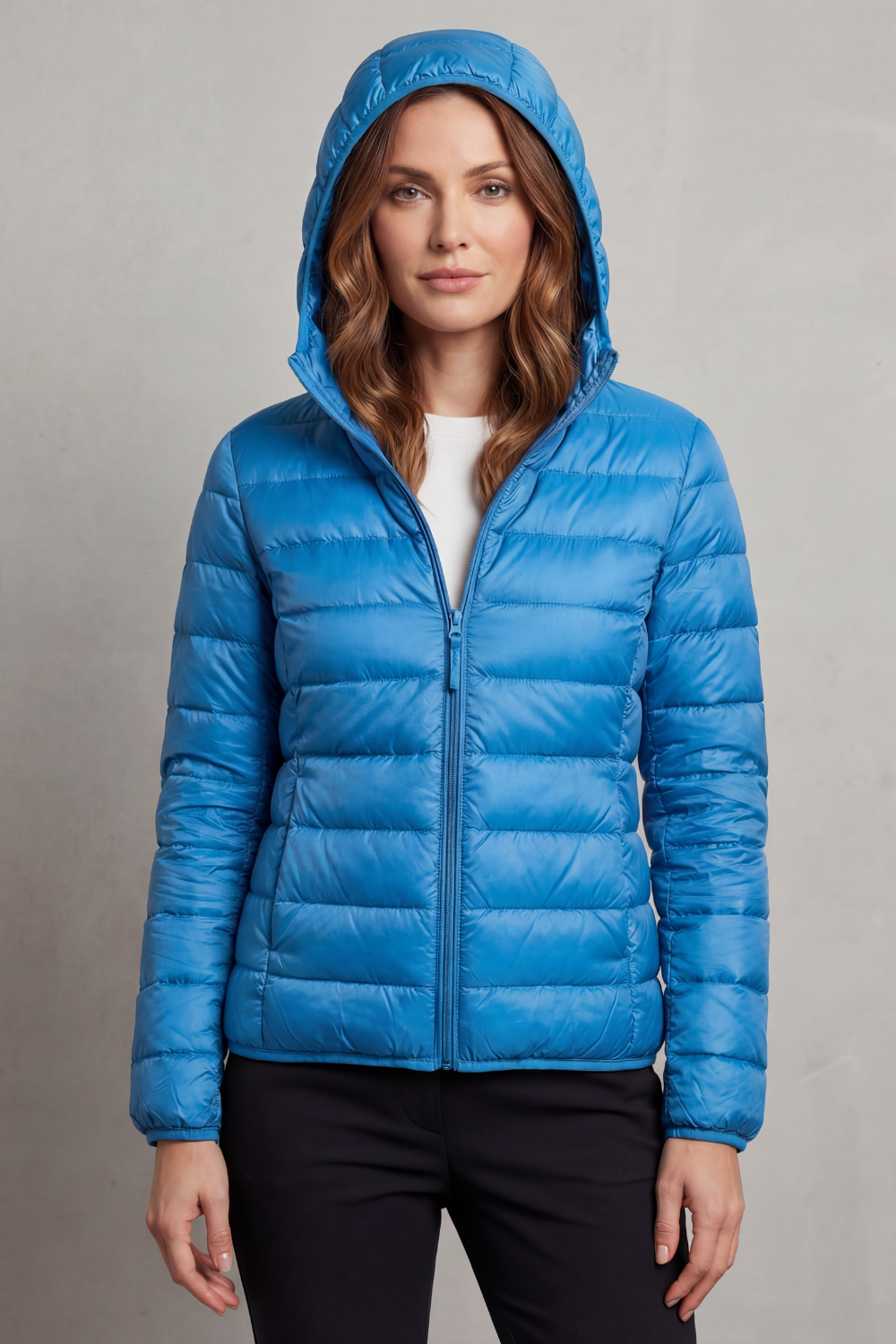 Lightweight Packable Hooded Puffer Jacket for Women