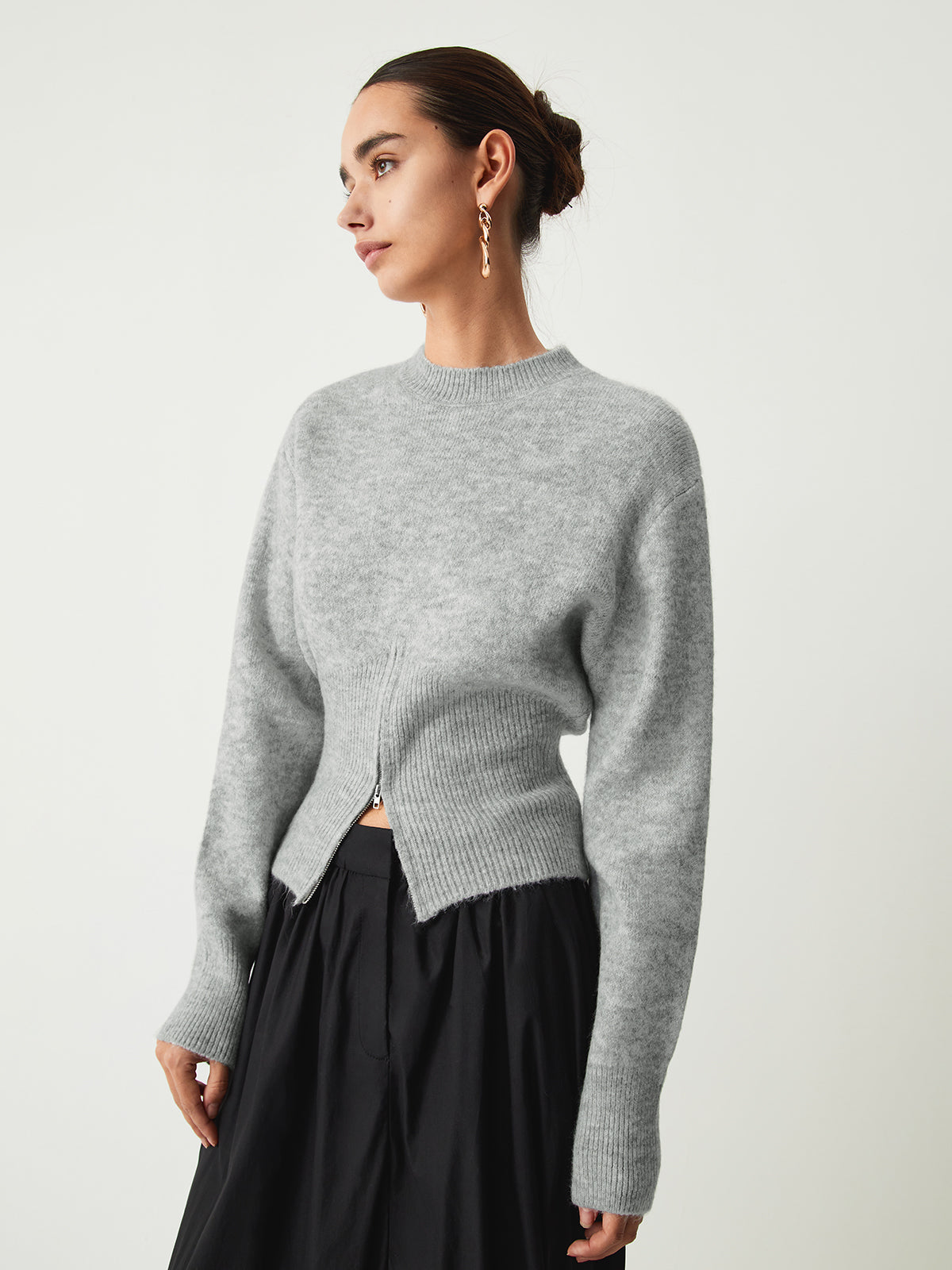 Women's Fuzzy Half Zip Sweater