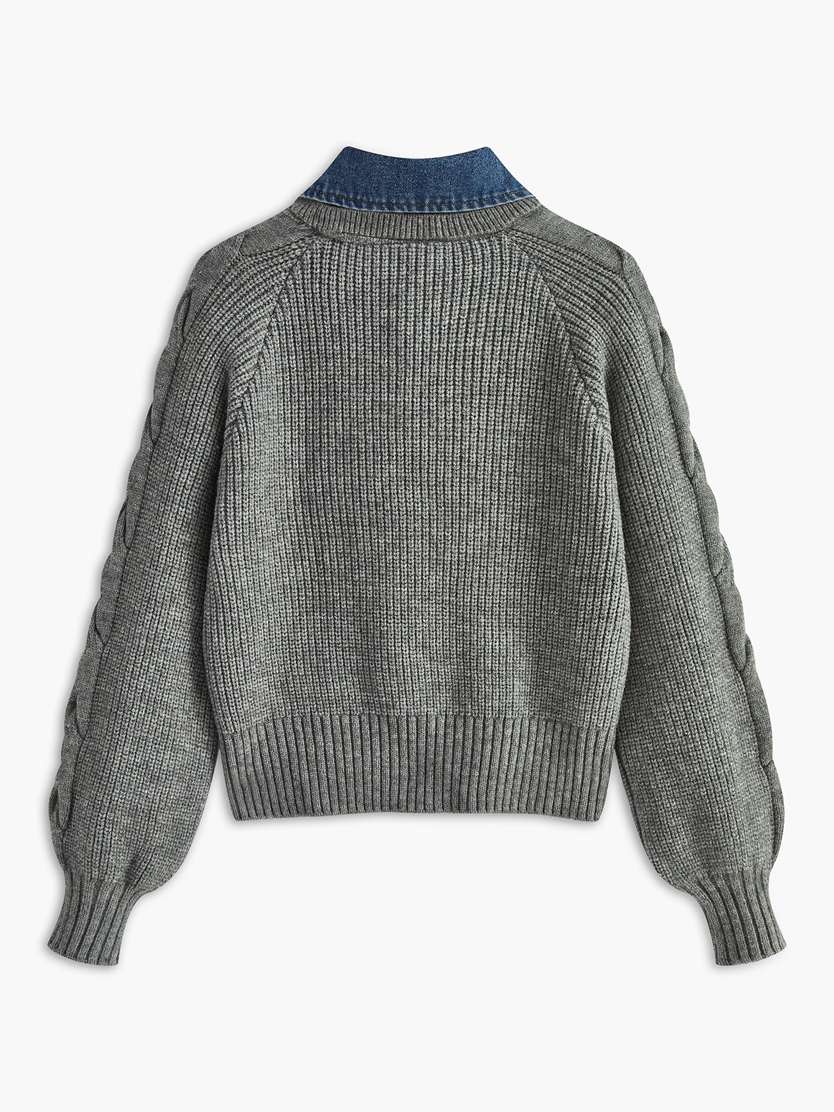 Women's Ribbed Denim Sweater