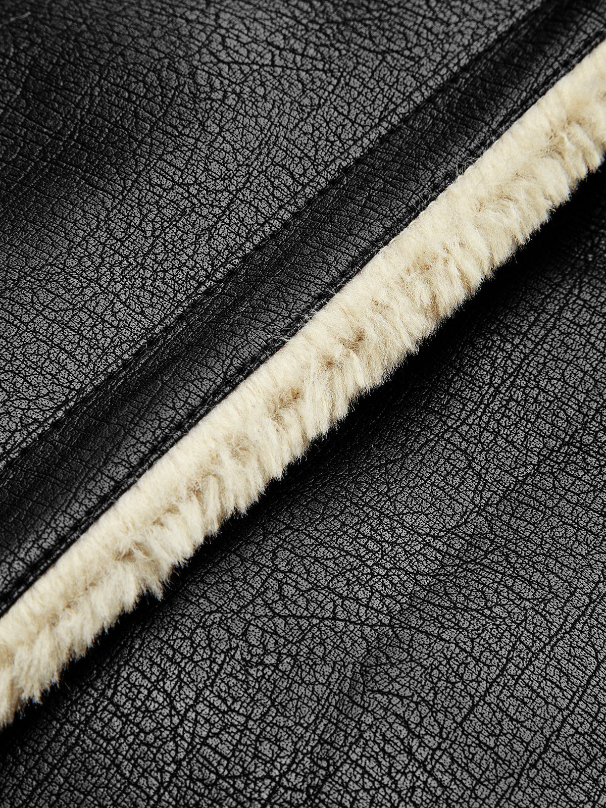 Women's Shearling Leather Flight Jacket with Sherpa Lining