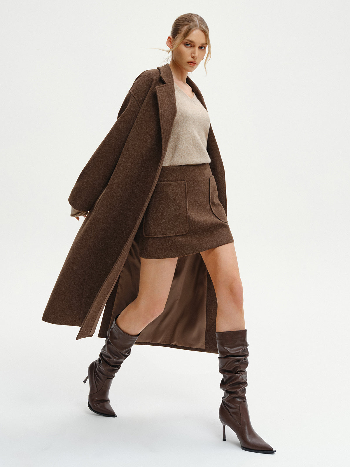 Women's Oversized Long Tweed Coat