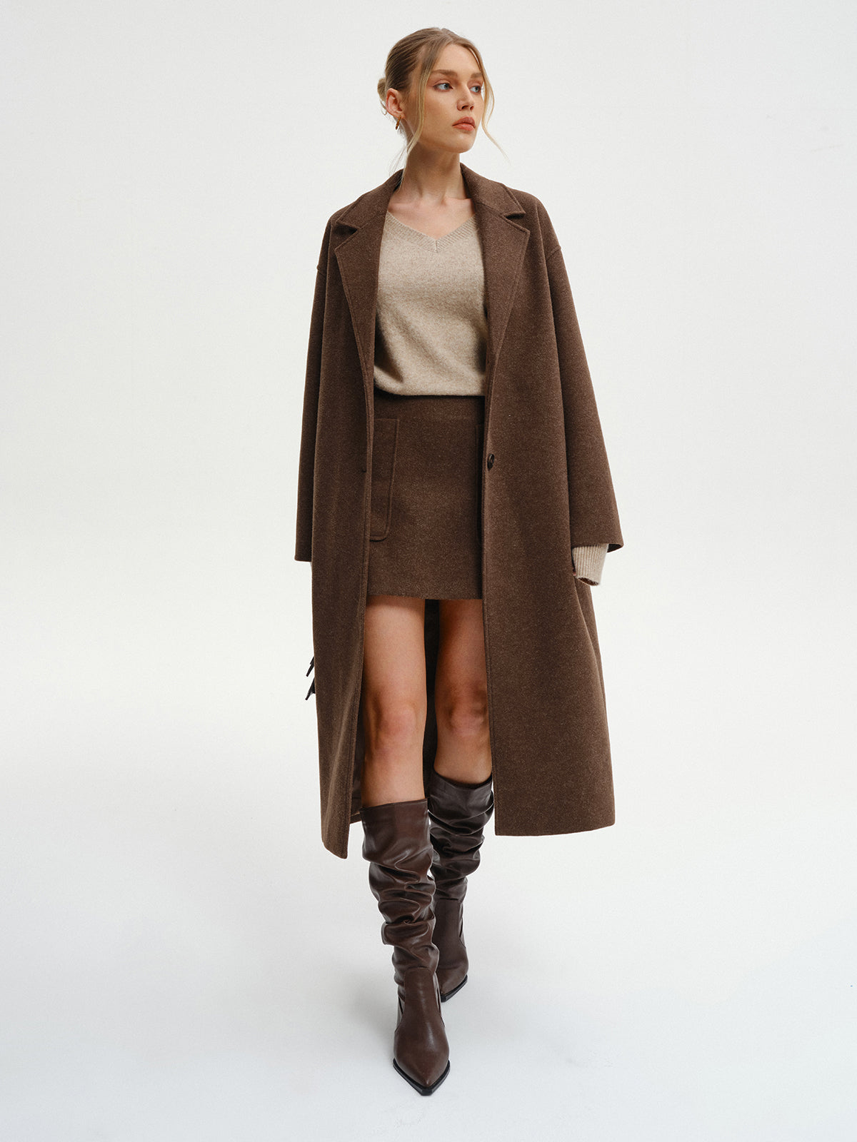 Women's Oversized Long Tweed Coat