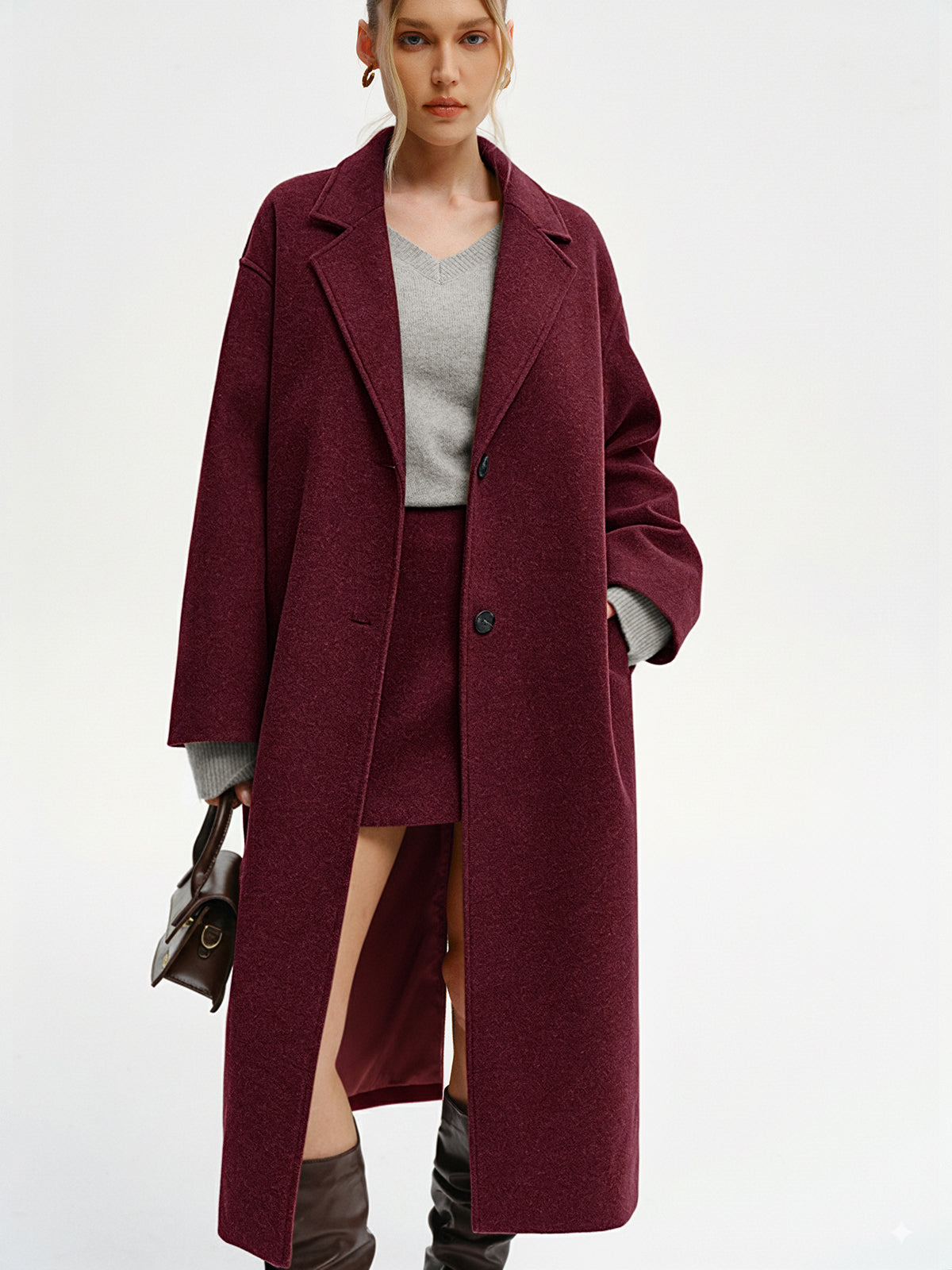 Women's Oversized Long Tweed Coat