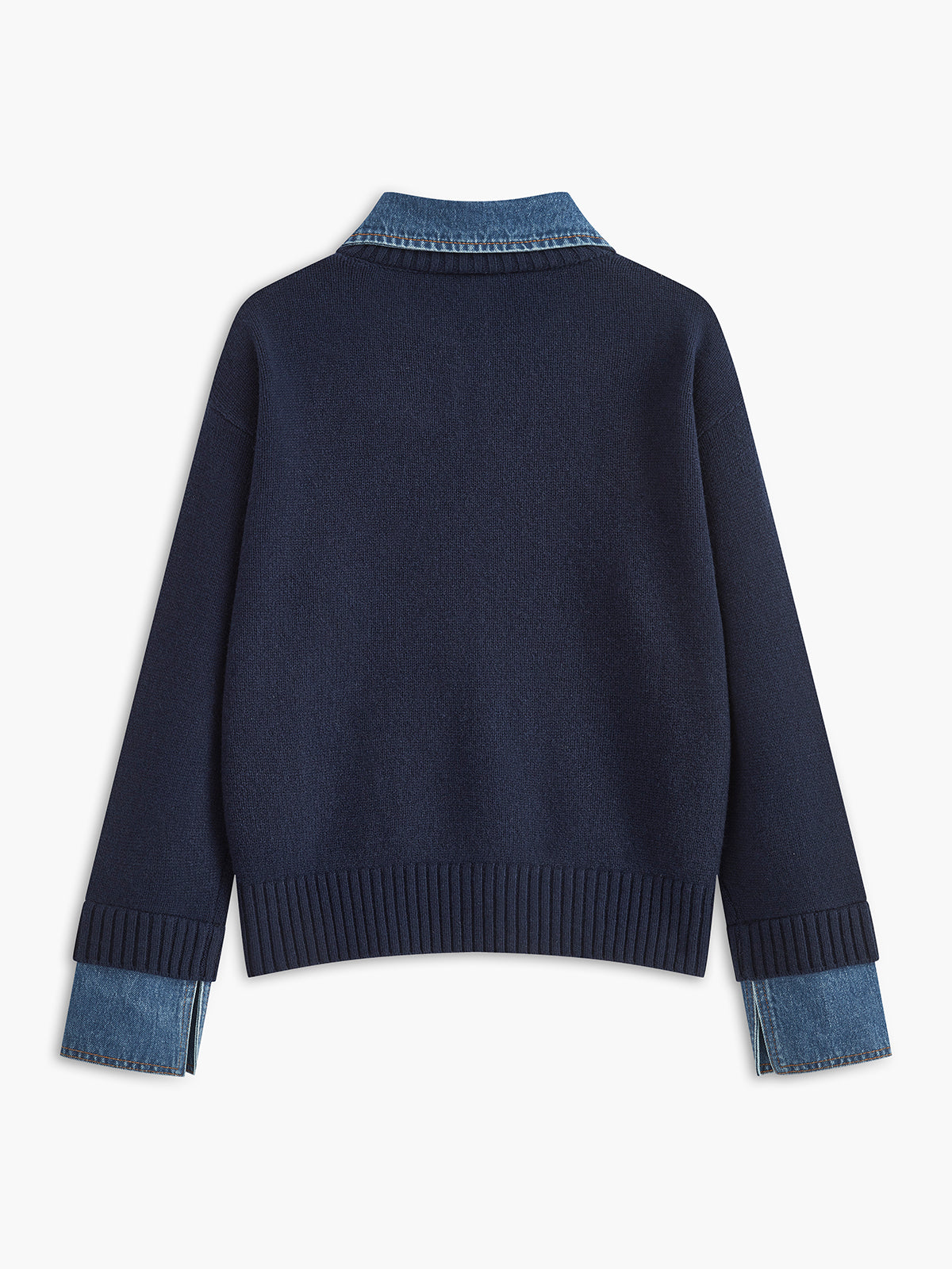 Women's Relaxed 2 in 1 Panel Lapel Sweater