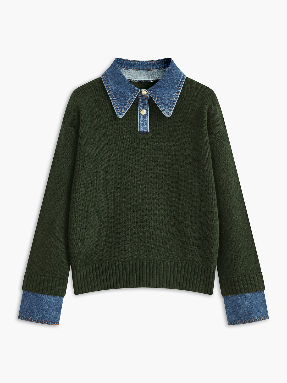 Women's Relaxed 2 in 1 Panel Lapel Sweater