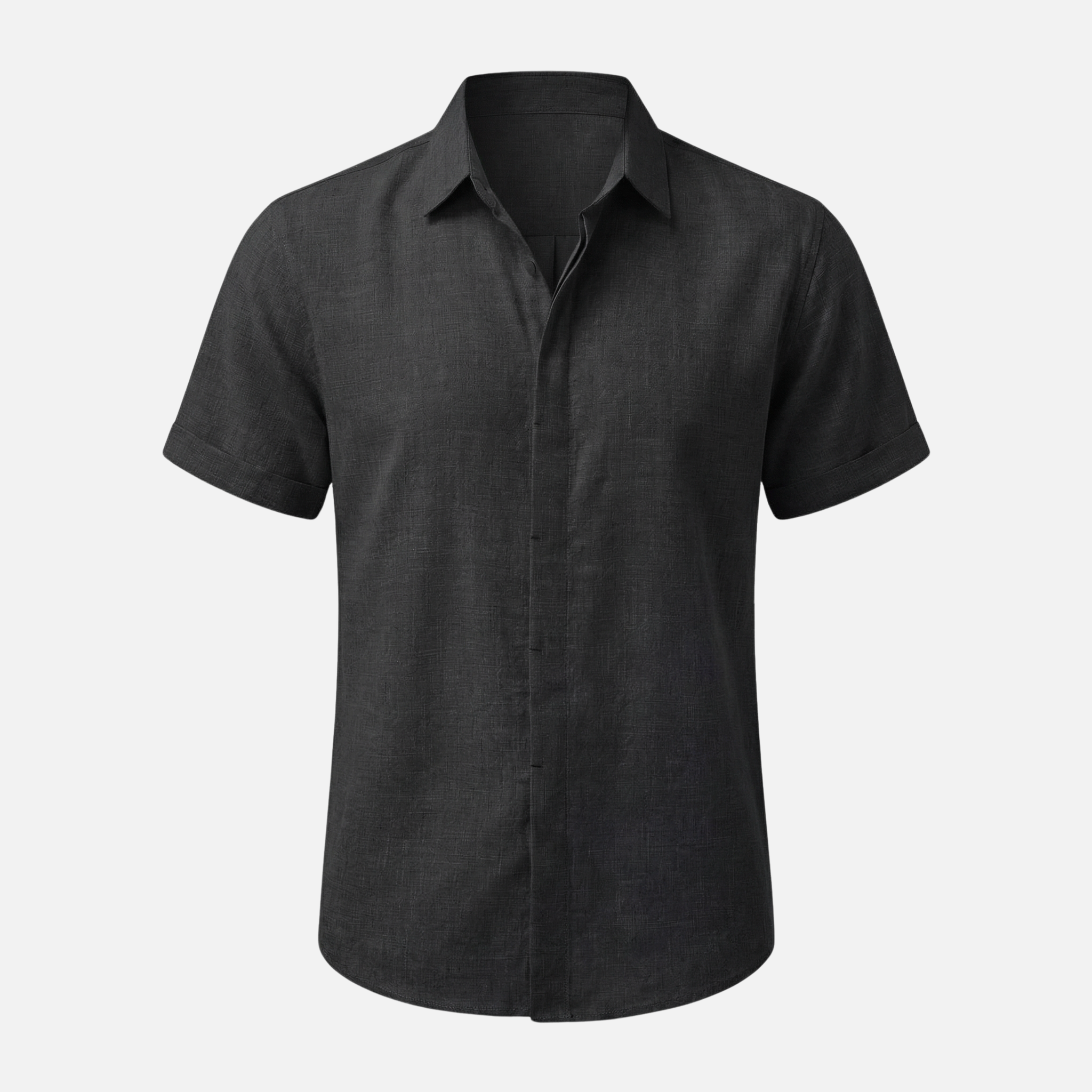 Men's Casual Breathable Linen Button-Up Shirt - Summer Outing
