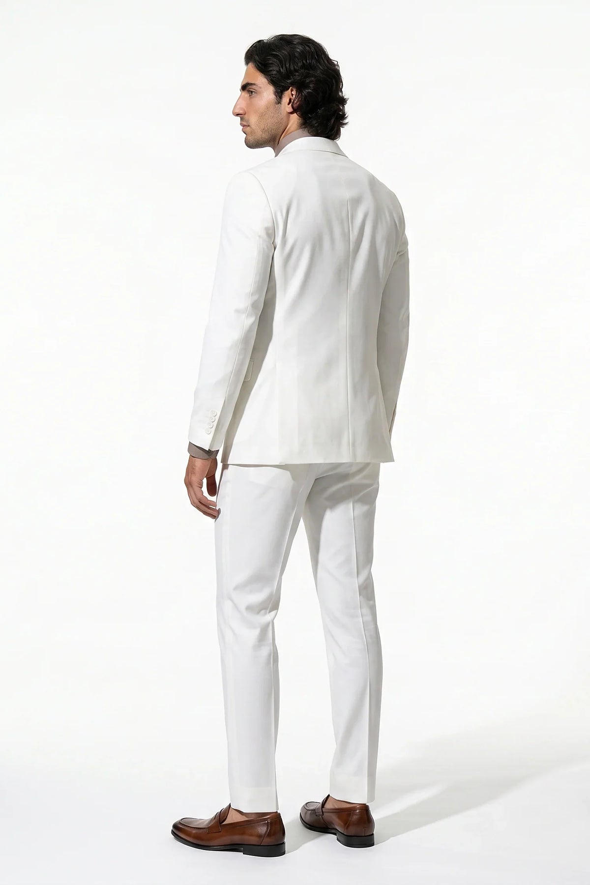 Men's Two Piece Suit Set Double Breasted Peaked Lapel Tailored