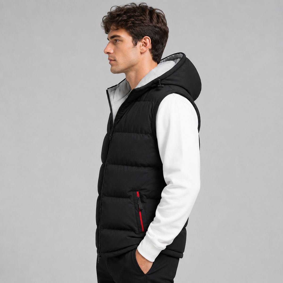 Men's Padded Hooded Gilet - Bodywarmer