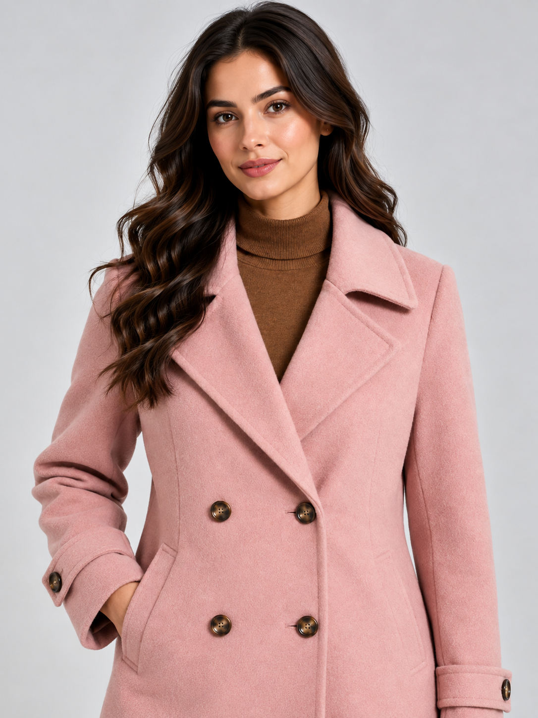 Women's Short Double-Breasted Tailored Winter Coat