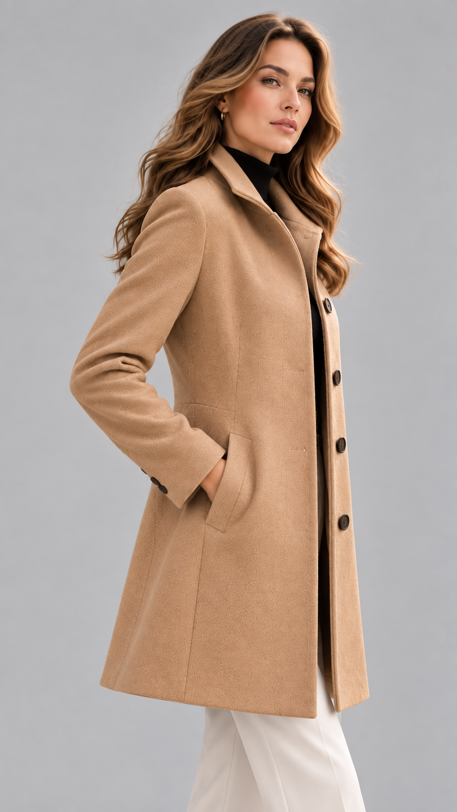 Classic Women's Button Coat β Elegant Straight-Fit Jacket