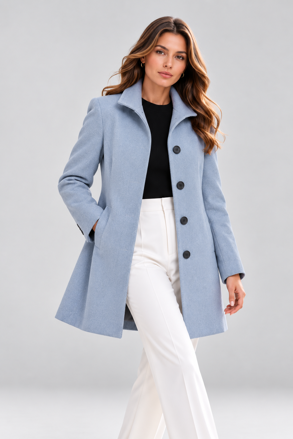 Classic Women's Button Coat β Elegant Straight-Fit Jacket