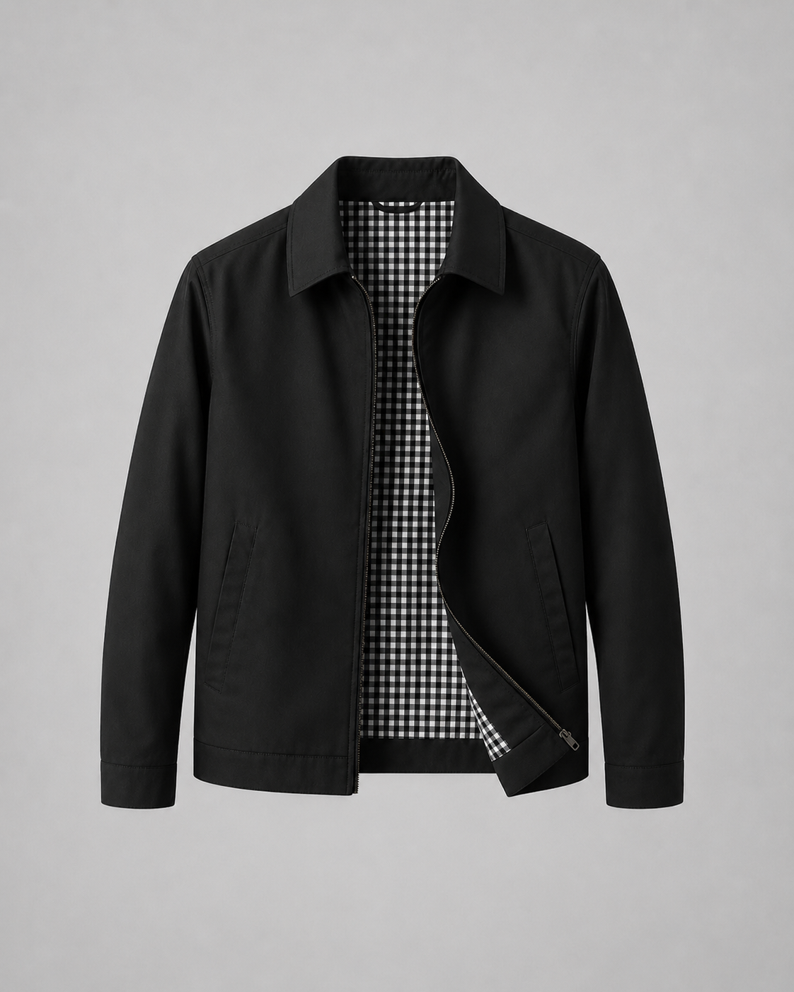 Men's Harrington Jacket β Lightweight with Check Lining
