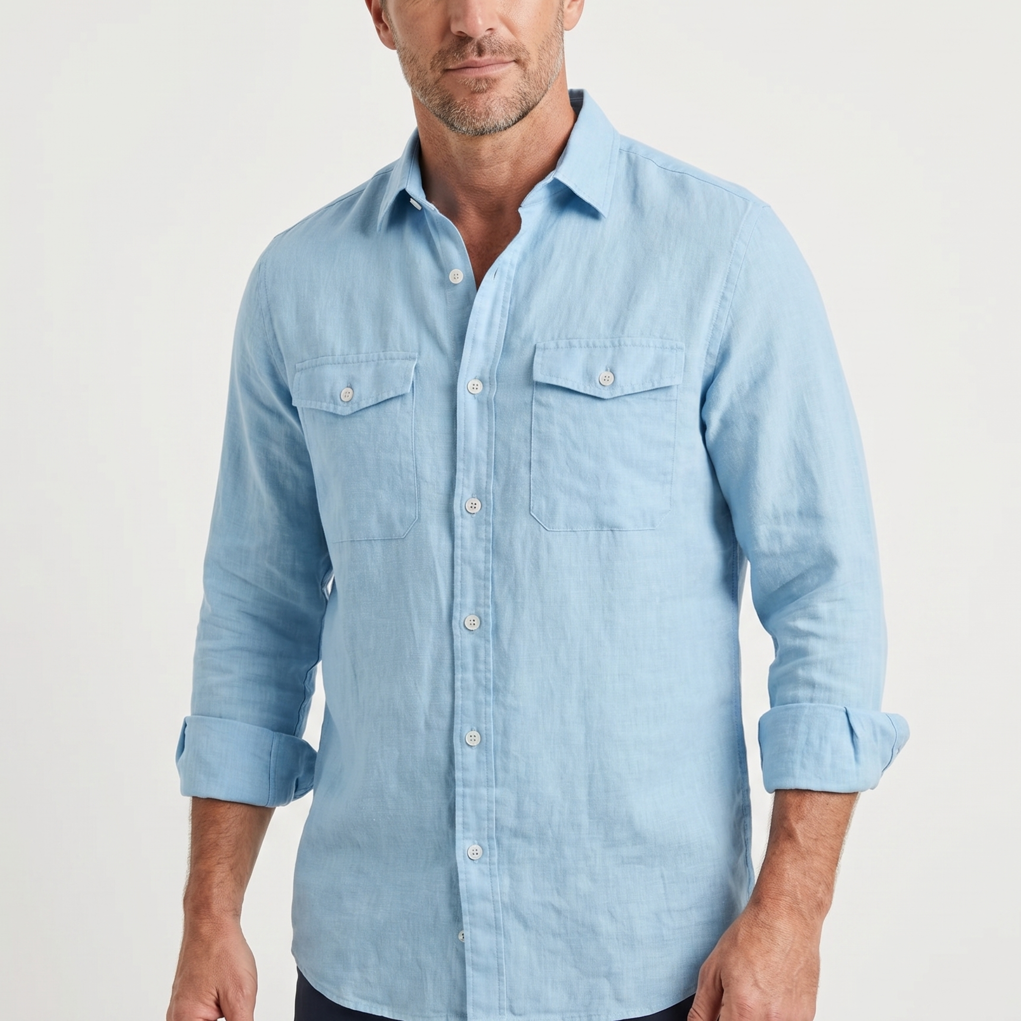 Men's Casual Relaxed Fit Linen Overshirt - Summer Lightweight
