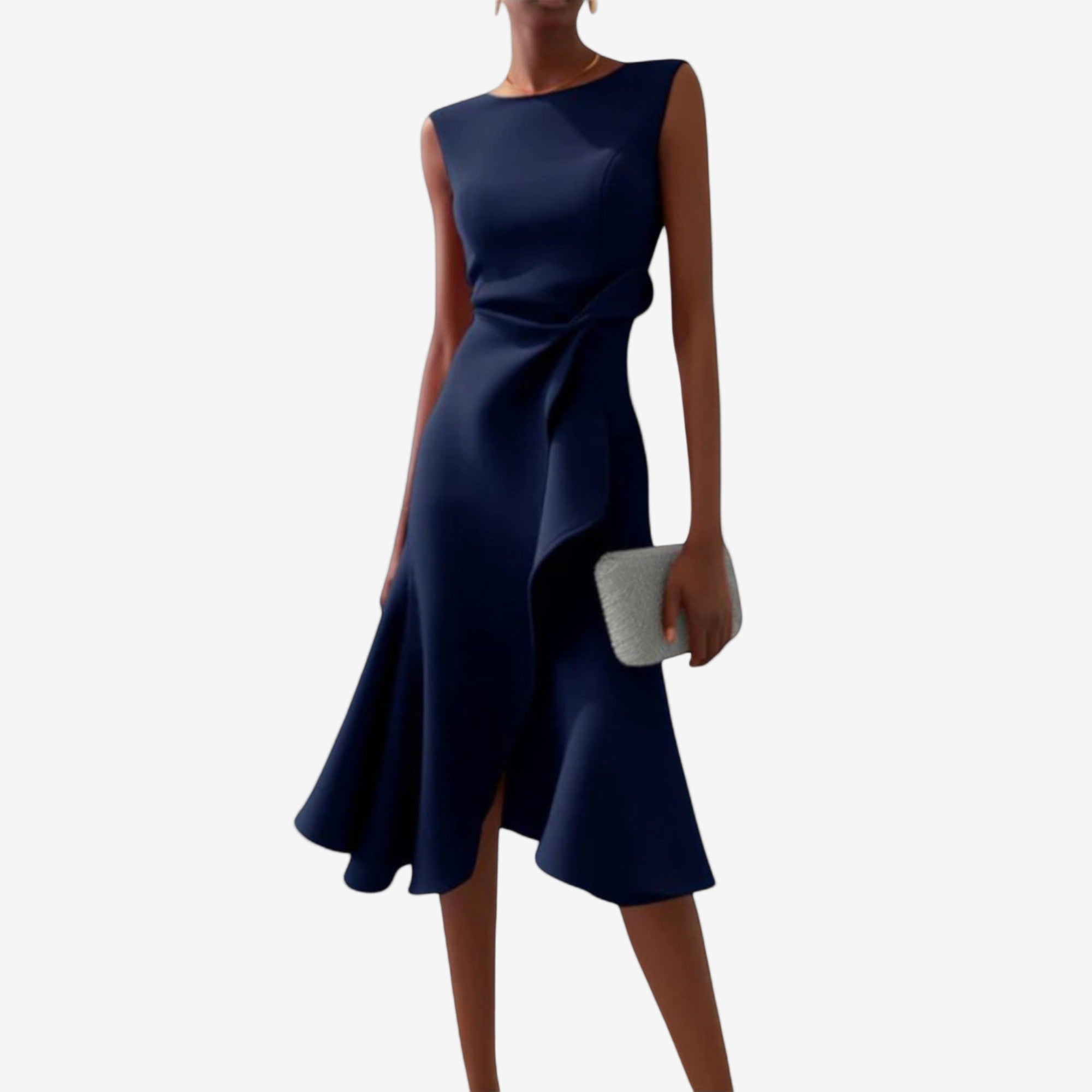 Manuela | Women's Satin Midi Dress, Modern Design