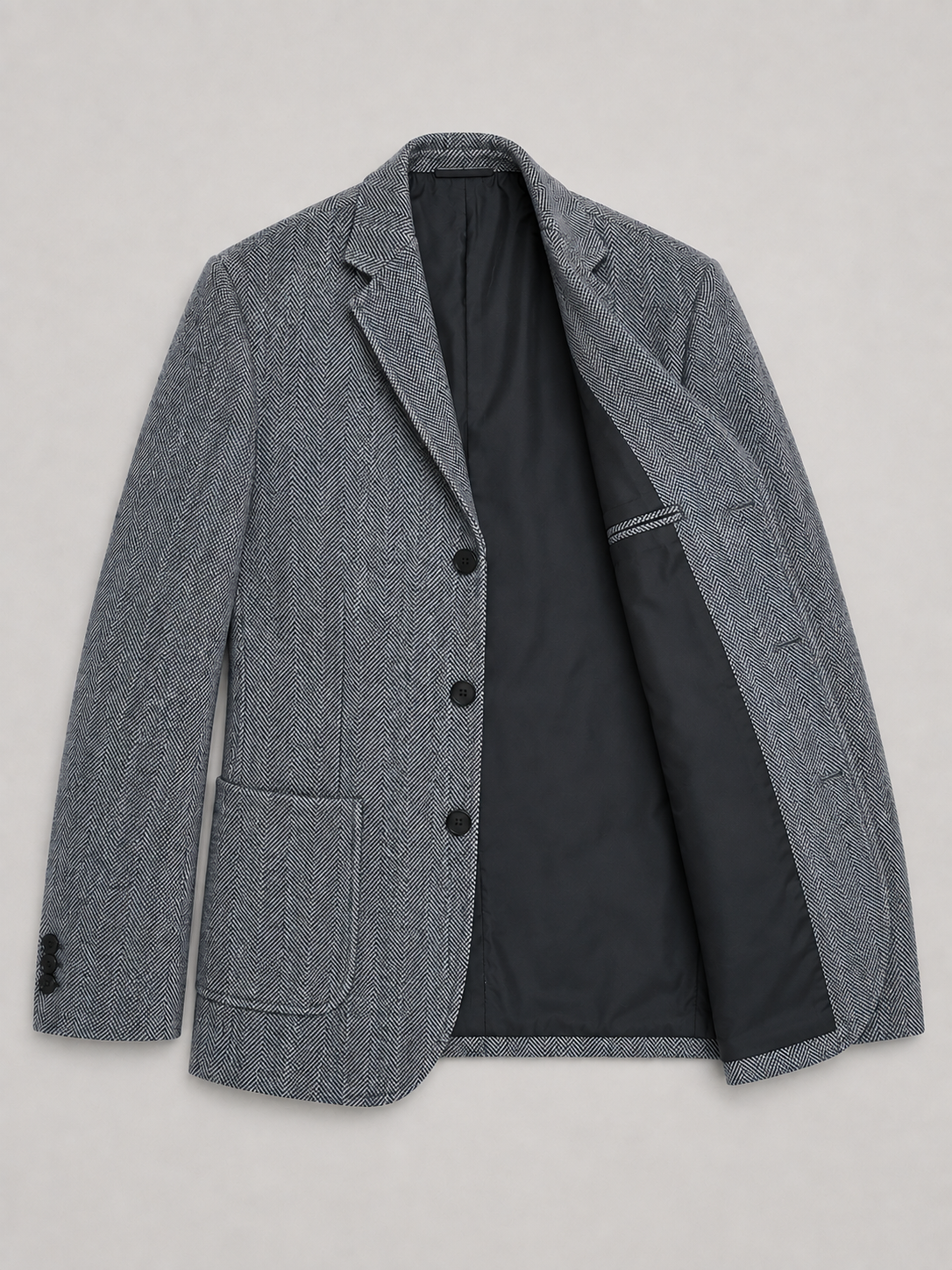 Men's Tailored Herringbone Blazer Jacket