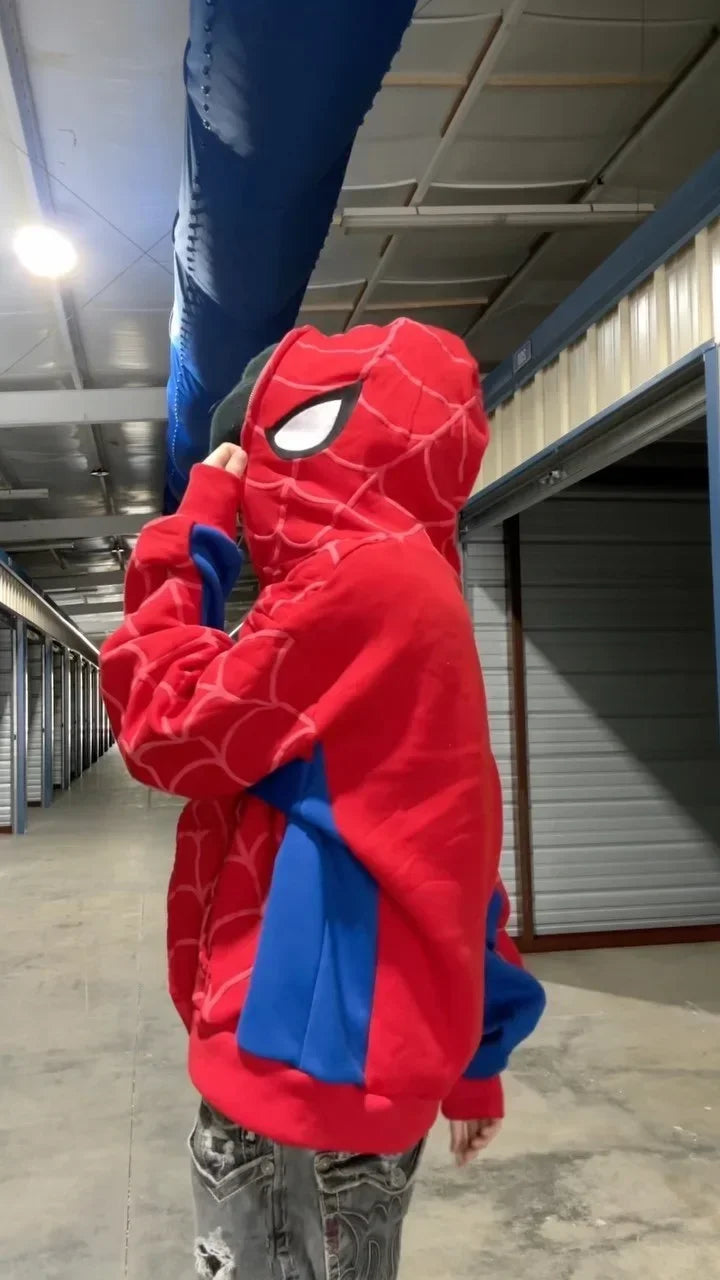 Men's Spider Print Hoodie - Y2K Hip Hop Streetwear