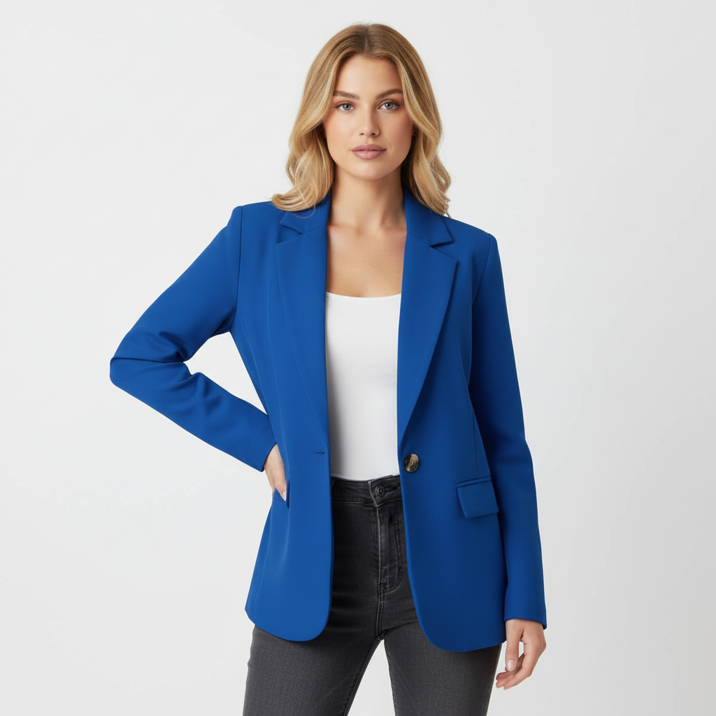 Tailored Single-Breasted Blazer Jacket for Women