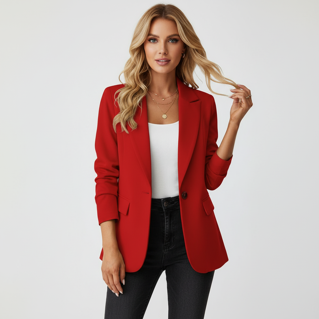 Tailored Single-Breasted Blazer Jacket for Women