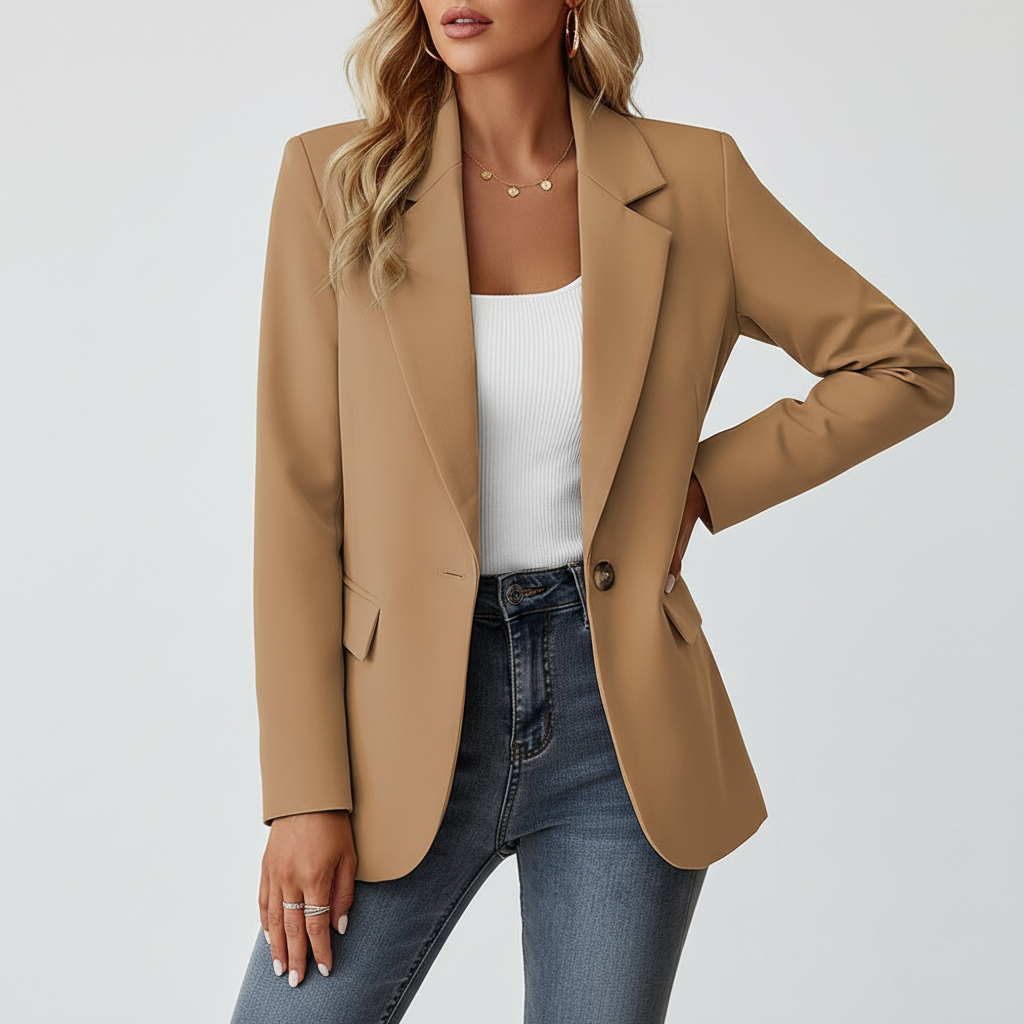 Tailored Single-Breasted Blazer Jacket for Women