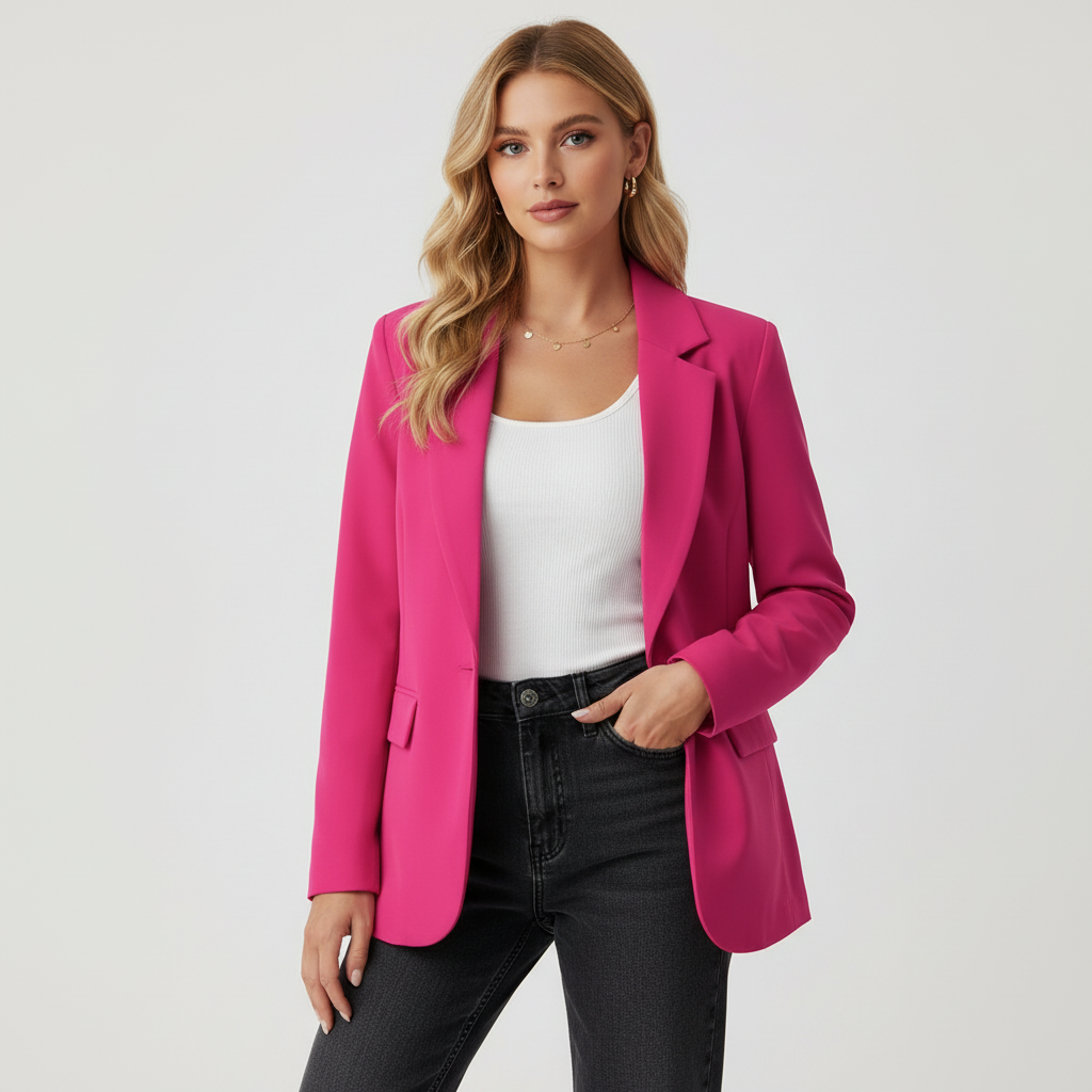Tailored Single-Breasted Blazer Jacket for Women