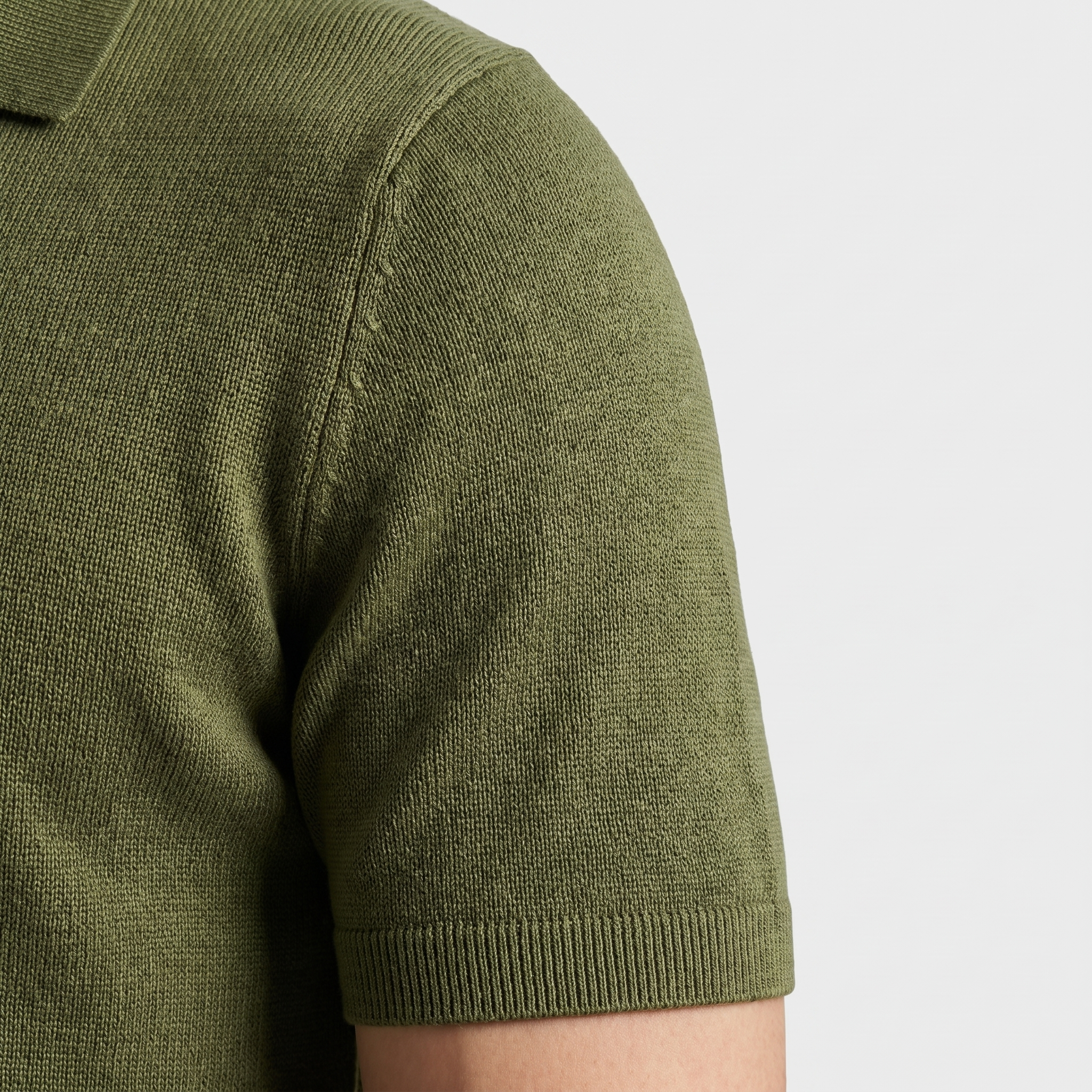 Men's Textured Knit Polo Shirt - Casual Summer