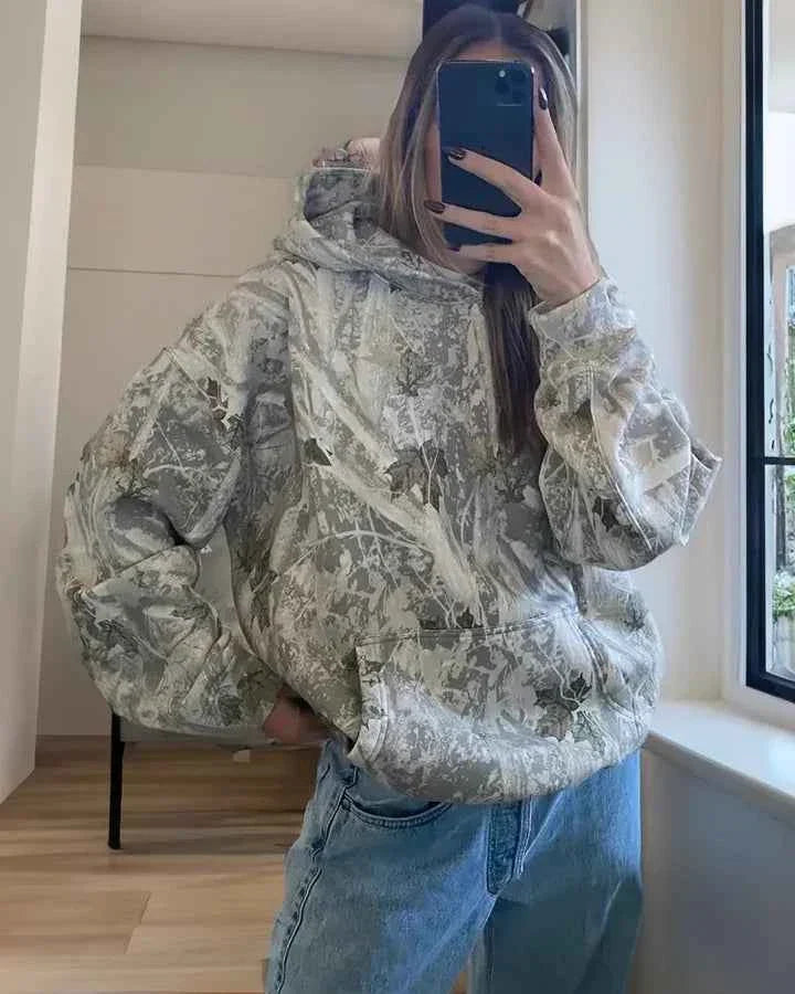 Women's Oversized Camouflage Hoodie for Everyday Wear