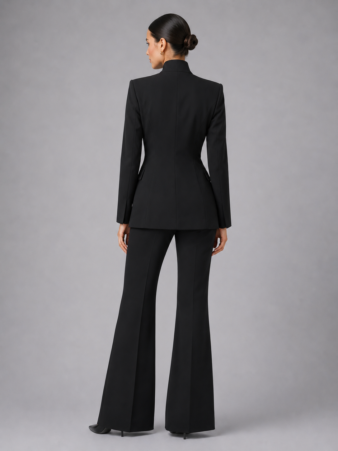 Women's Blazer and Wide Leg Pants Set - Two-Piece Outfit