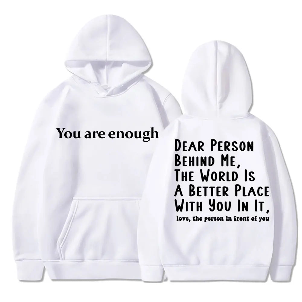 Unisex Mental Health Casual Pullover Hoodie - You Are Enough