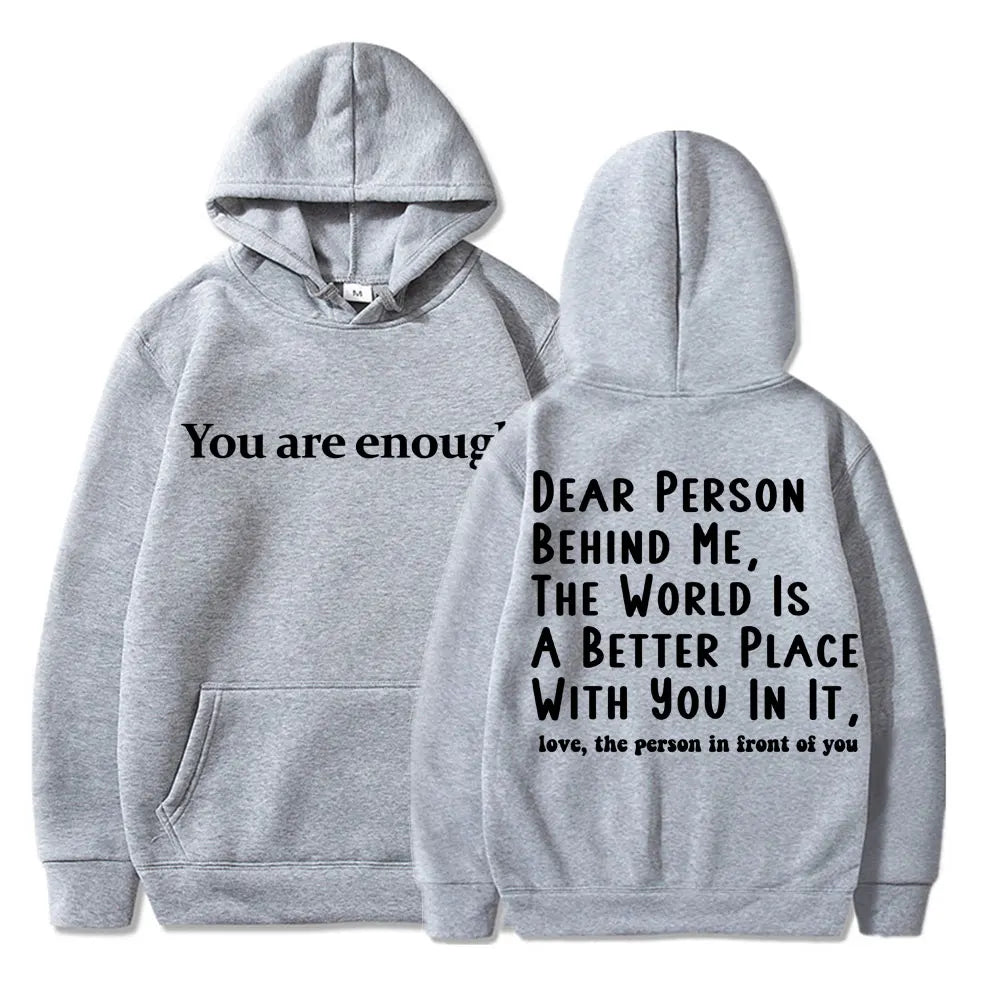 Unisex Mental Health Casual Pullover Hoodie - You Are Enough
