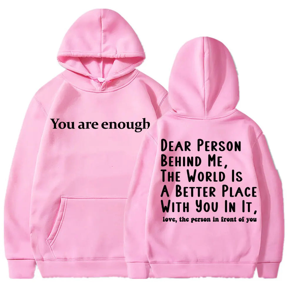 Unisex Mental Health Casual Pullover Hoodie - You Are Enough