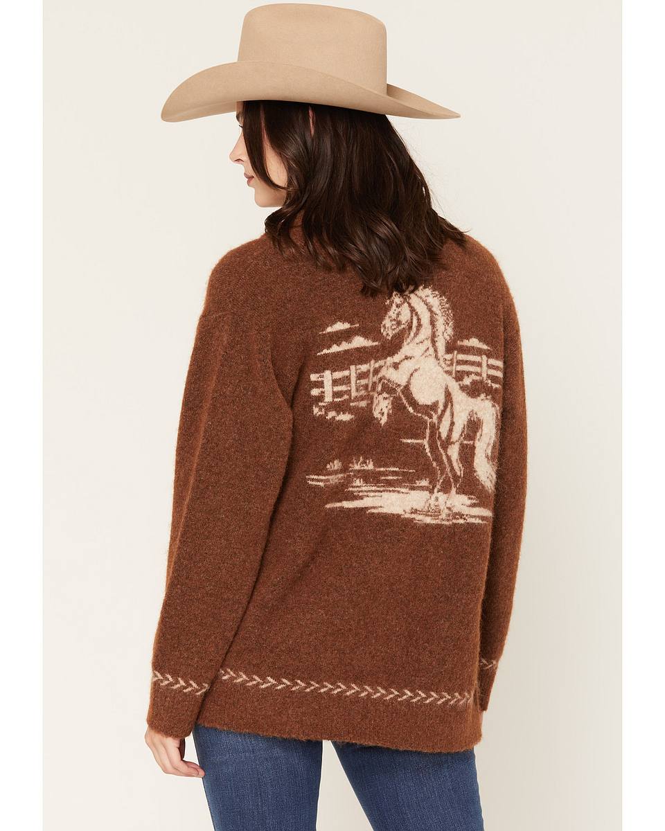 Women's Horse Icon Button-Down Cardigan