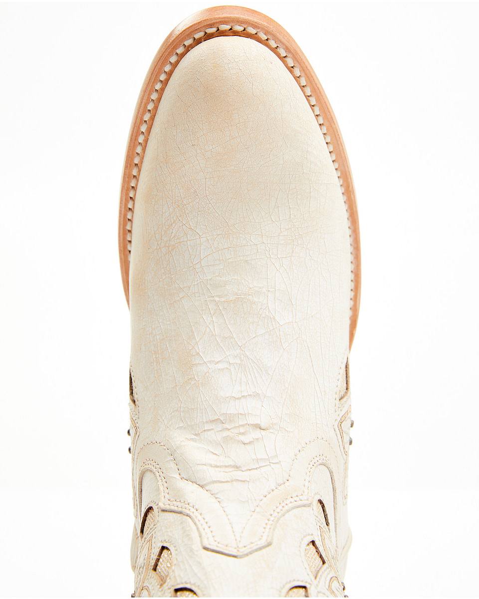 Women's Floral Embroidered Western Booties - Round Toe
