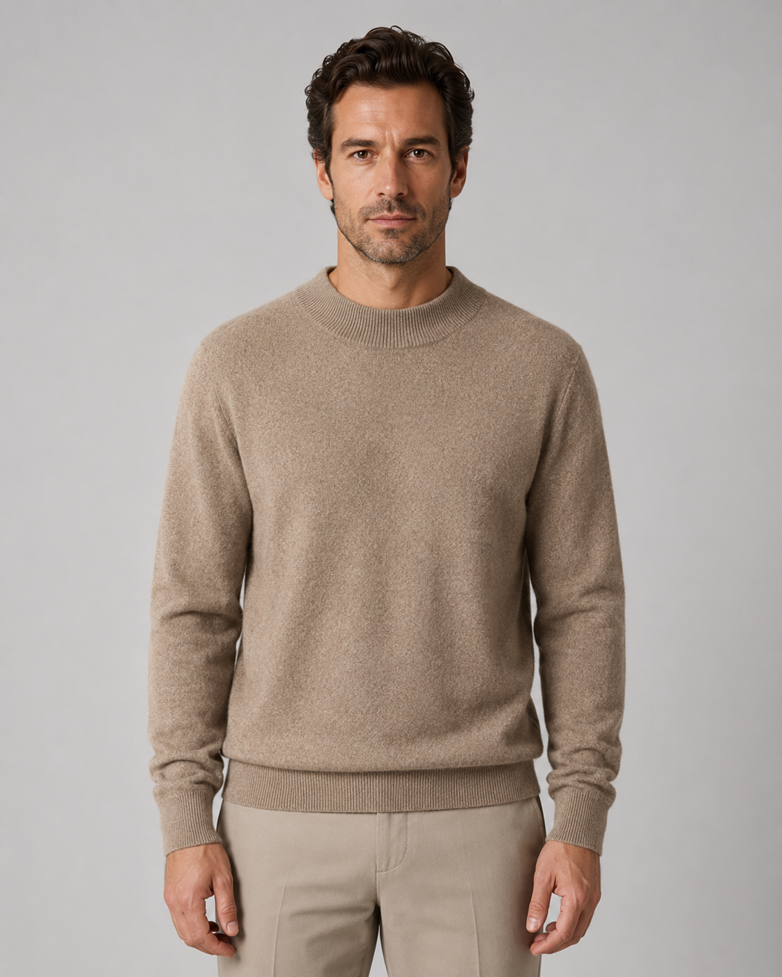 Men's Lightweight Fine Knit Wool Crew Neck Sweater