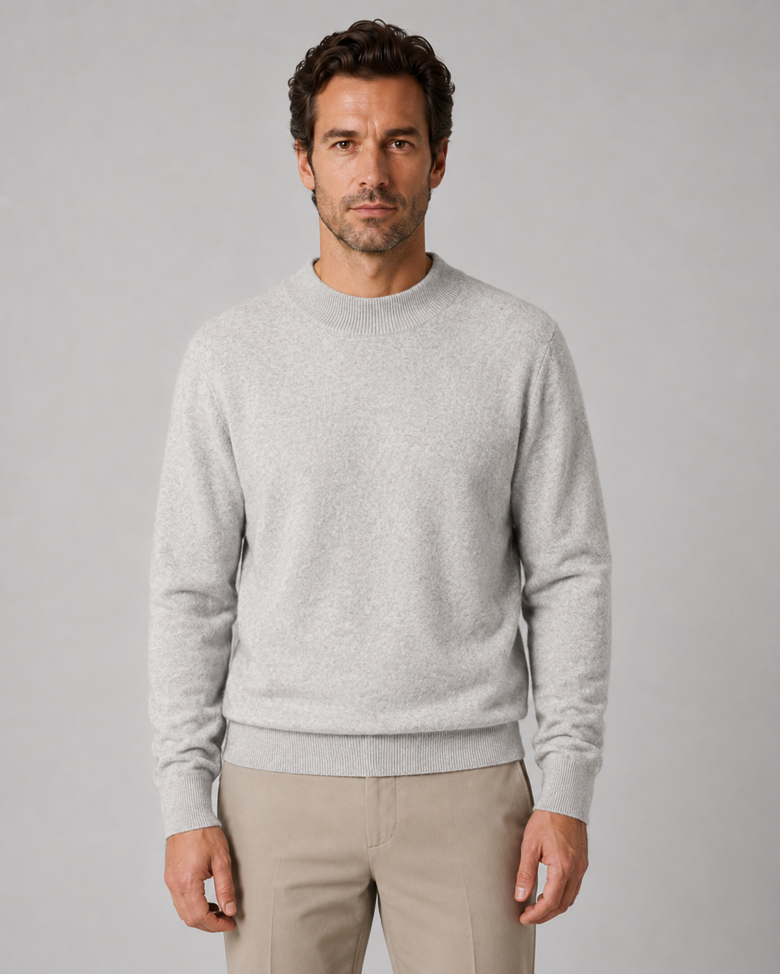 Men's Lightweight Fine Knit Wool Crew Neck Sweater