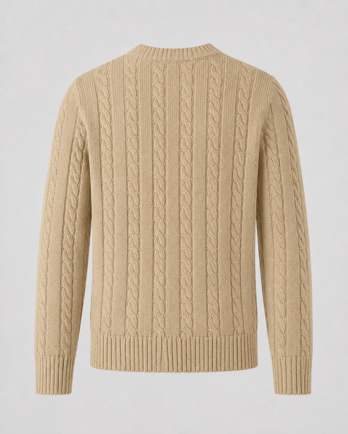 Men's Crew Neck Cable Knit Sweater
