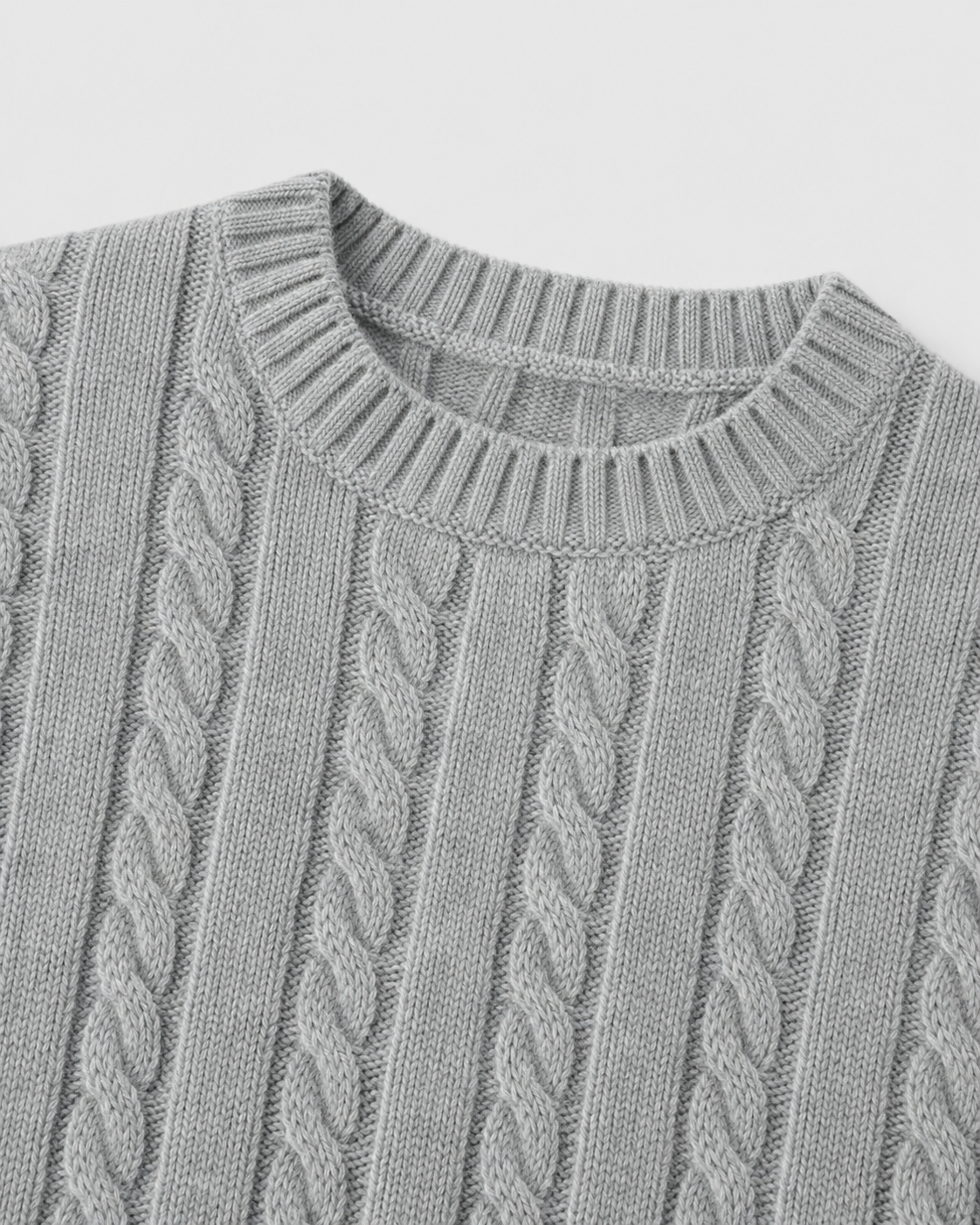 Men's Crew Neck Cable Knit Sweater